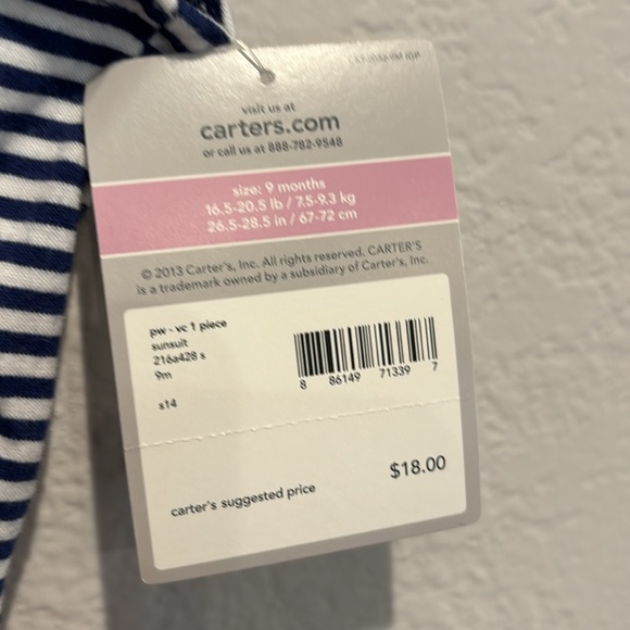 Carter’s play wear one piece dress size: 9 months - Picture 7 of 7